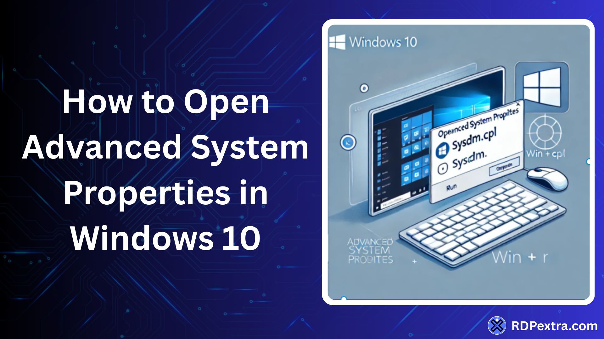Run command sysdm.cpl to open Advanced System Properties in Windows 10