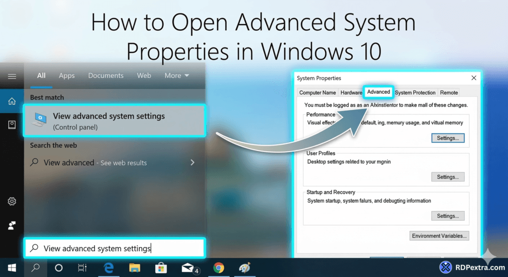 How to open Advanced System Properties in Windows 10 easily!
