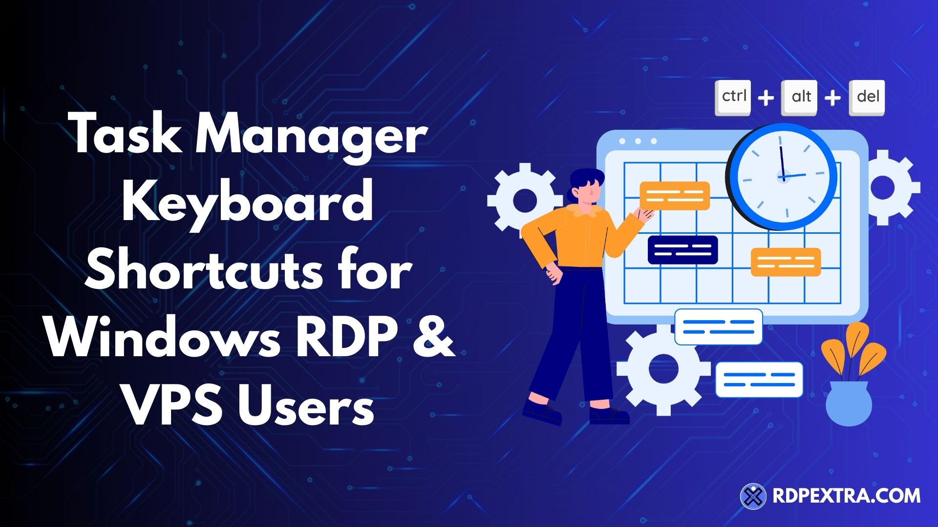 Task Manager keyboard shortcuts for Windows RDP and VPS users with Ctrl Alt Del illustration
