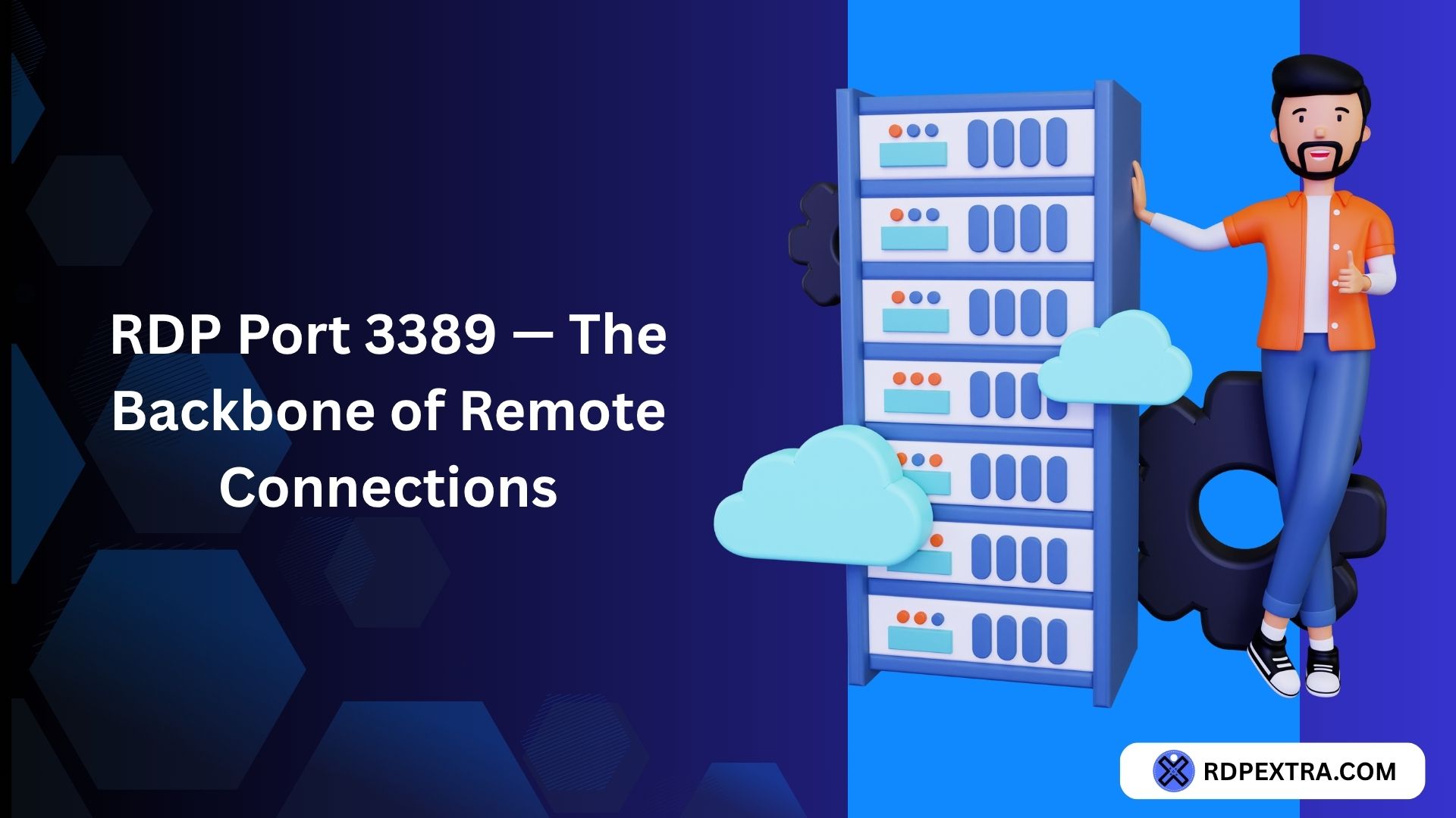 RDP Port 3389 – The Backbone of Remote Connections with cloud server illustration