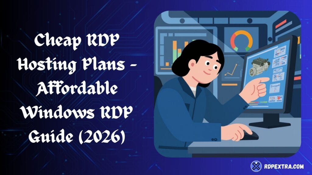 Cheap RDP hosting plans showing an affordable Windows RDP setup for remote work and online tasks