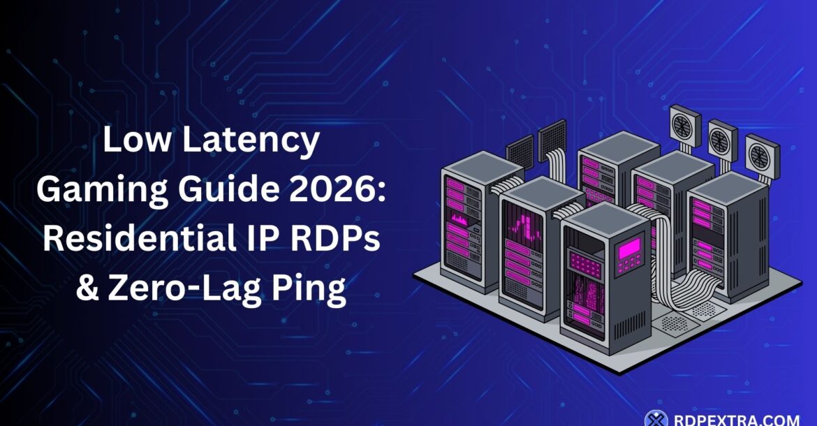 Low latency gaming infrastructure using residential IP RDPs and dedicated game servers for zero-lag ping