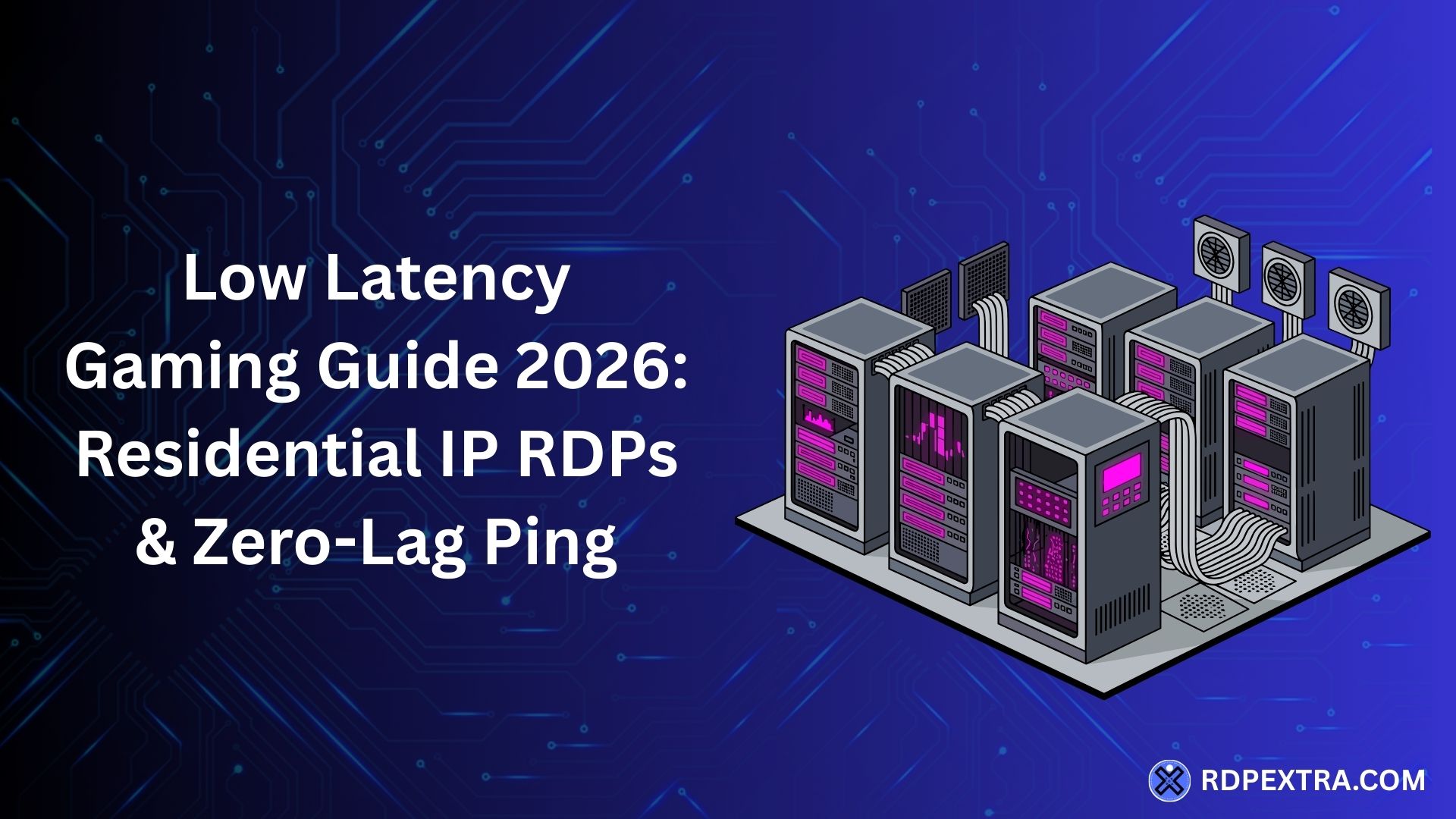 Low latency gaming infrastructure using residential IP RDPs and dedicated game servers for zero-lag ping