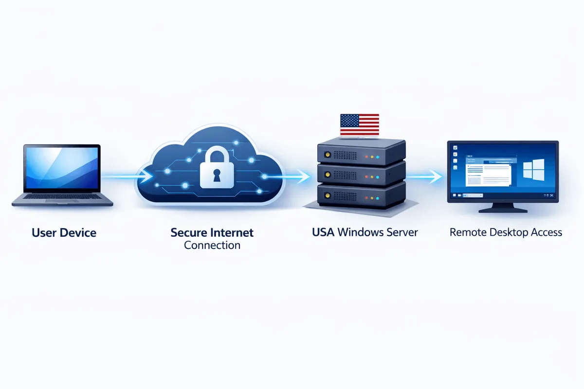 USA Windows RDP Connection Diagram