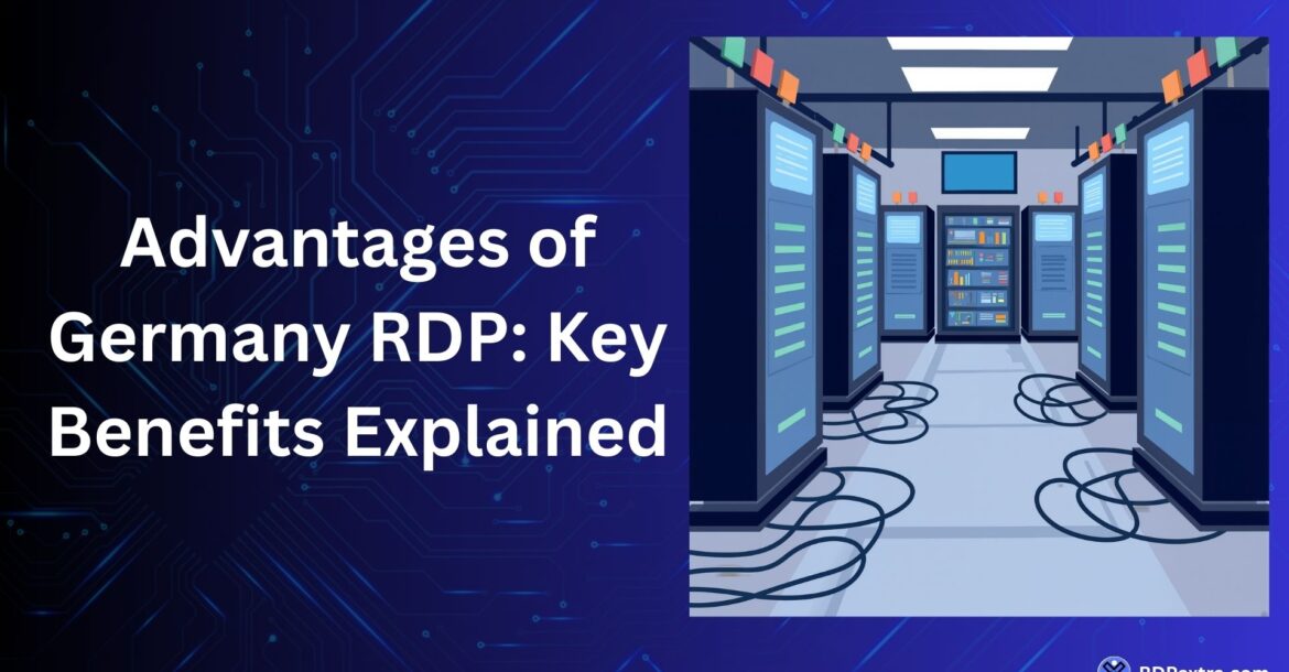 Illustration of a server data center representing the key advantages of Germany RDP hosting and remote desktop infrastructure.