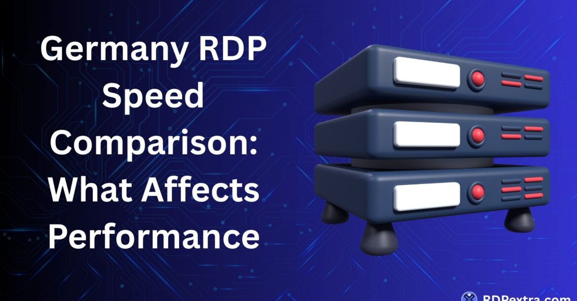 Top Germany RDP hosting for business 2026 guide with server infrastructure illustration.