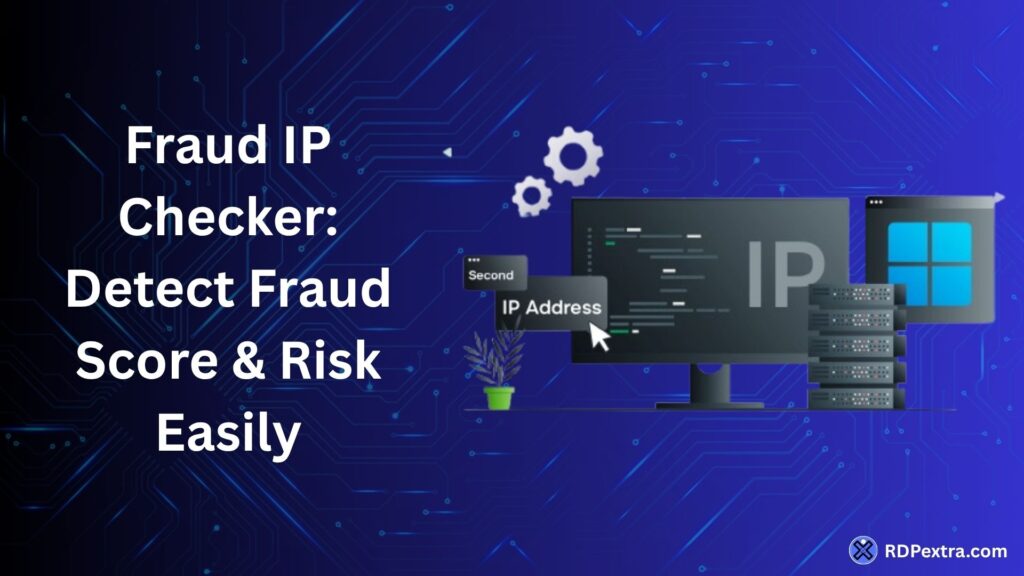 Fraud IP Checker interface showing IP address analysis, fraud score detection, and risk assessment system