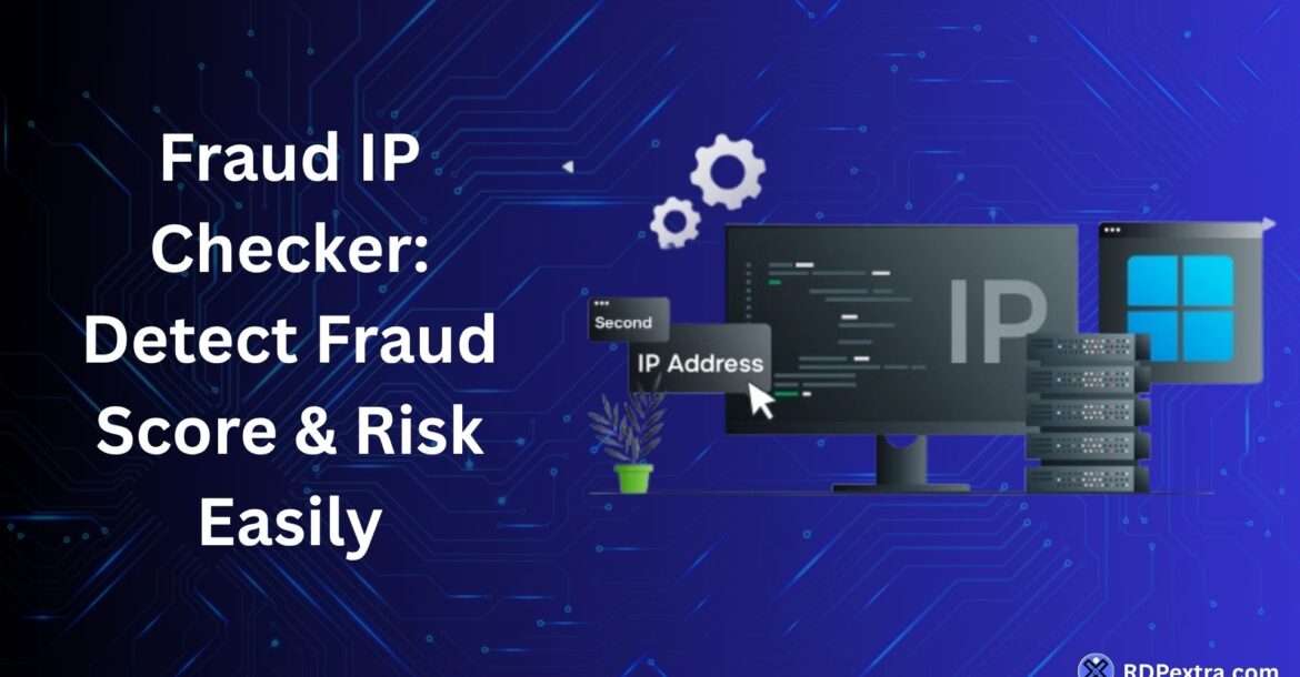 Fraud IP Checker interface showing IP address analysis, fraud score detection, and risk assessment system